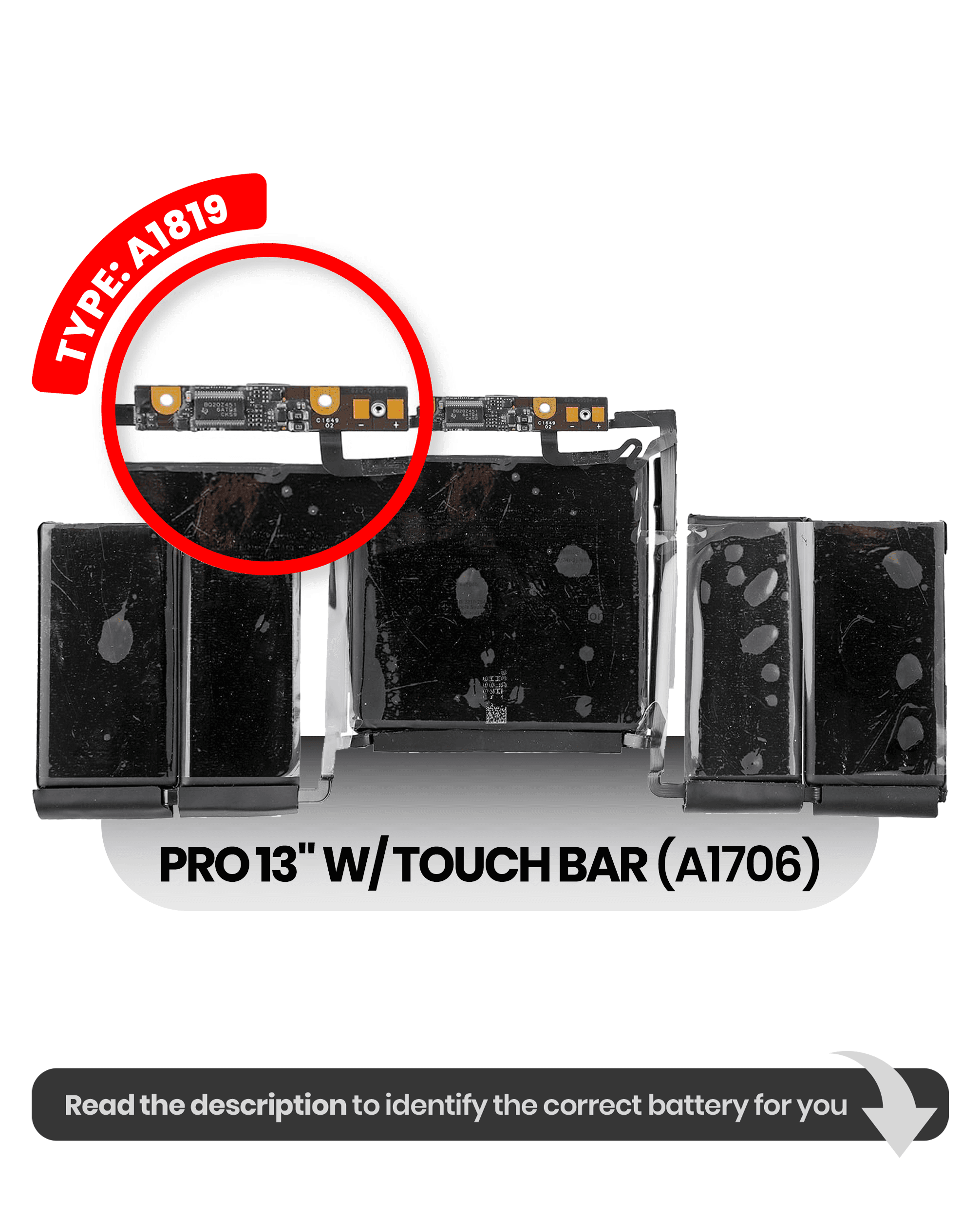 Battery (A1819) For MacBook Pro 13" A1706 (2016-2017)